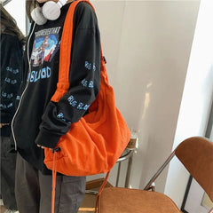 INGVN  Crossbody Bags for Women High-capacity Korean Simple Preppy Chic Solid Shoulder Handbags  New Casual Fashion Y2k Canvas Bag