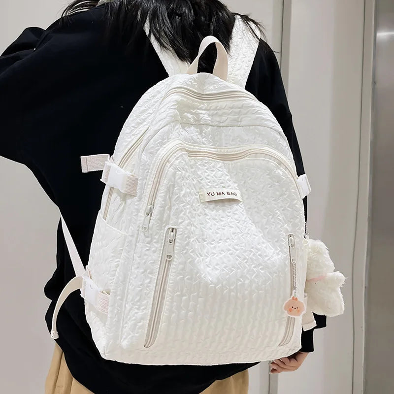 Ingvn  Women's Cute University Backpack Girls' Travel Book Backpacks Soft Girl Package Fashion Women's Casual Bag Large Capacity Pack