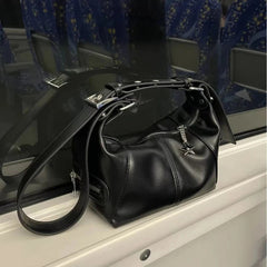 INGVN  Trendy Women Punk Solid Shoulder Handbags All Match Vintage Streetwear Crossbody Bags Casual Y2k Aesthetic Underarm Bag Japanese