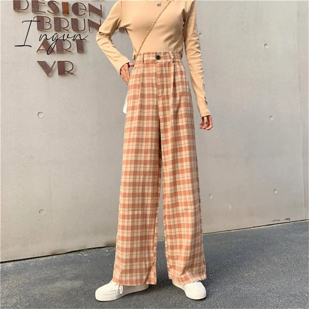 Ingvn - Sweatpants Women Clothes Pants Streetwear Winter Fashion Korean Style Wide Leg Harajuku Baggy Black High Waisted Vintage
