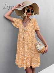 Ingvn - Hot Sale Spring Summer V Neck Dresses
