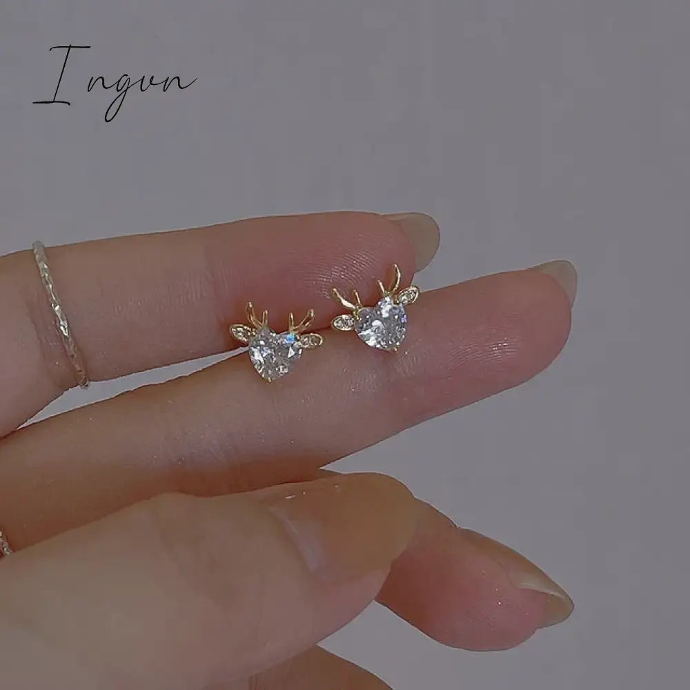 Colourful Zircon Christmas Tree Earrings For Women Sparkling Crystal Snowflake Elk Earring Girls New Year Holiday Jewelry Gifts