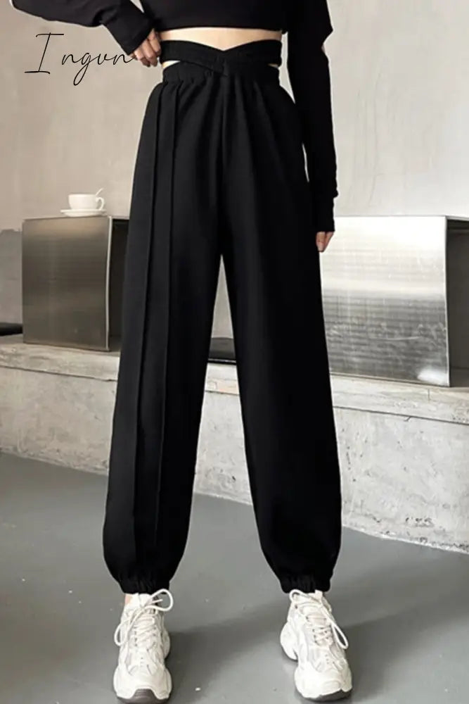 Ingvn - Crisscross Long Sweatpants