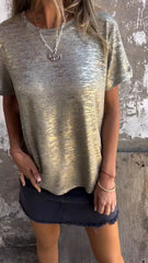 Hot Stamping Short-Sleeved T-Shirt
