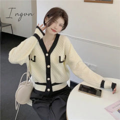 Ingvn - 2023 Korean Fashion Chic Vintage Sweater Retro Casual Lazy Sweaters For Women Knitted