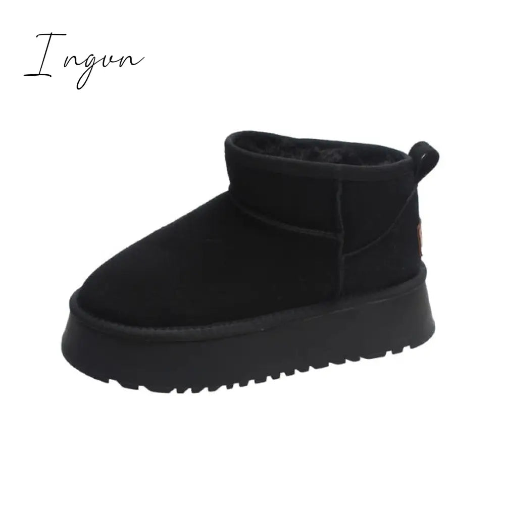 Ingvn - 2023 Sheepskin Wool Comprehensive Anti-Skid Snow Boots Women’s Mini Short Warm Winter