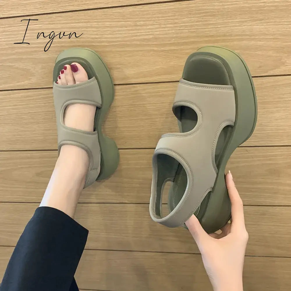 Ingvn - 2024 Fashion Women’s Shoes Anti-Slip Platform Sandals Stretch Fabric Summer Comfort