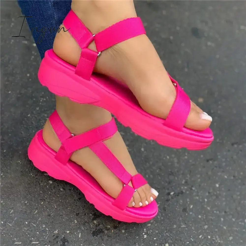 Ingvn - Beach Shoes Women 2024 New Summer Sandals Anti-Skid Casual Multi-Color Fashion Solid