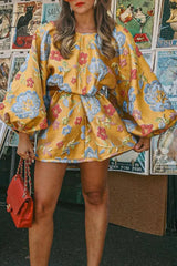Ingvn - Casual Floral Patchwork O Neck Dresses Dresses/Short