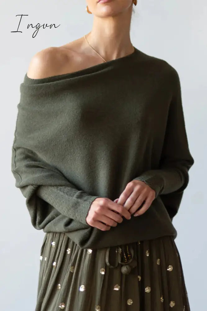 Ingvn - Casual Simplicity Solid Make Old O Neck Tops Tops/Sweaters & Cardigans