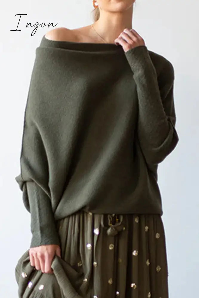 Ingvn - Casual Simplicity Solid Make Old O Neck Tops Tops/Sweaters & Cardigans
