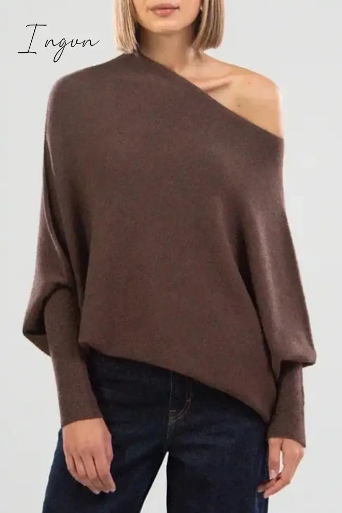 Ingvn - Casual Simplicity Solid Make Old O Neck Tops Tops/Sweaters & Cardigans