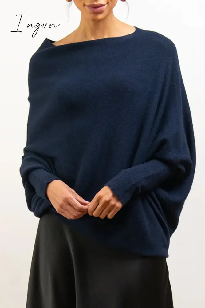 Ingvn - Casual Simplicity Solid Make Old O Neck Tops Tops/Sweaters & Cardigans