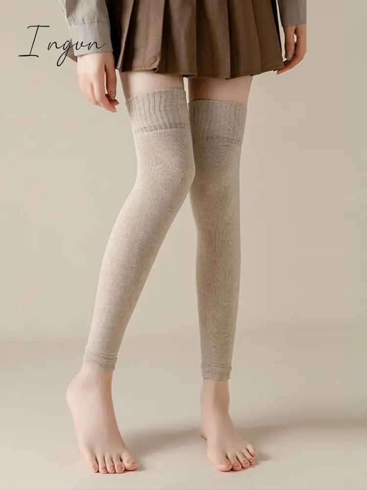 Ingvn - Casual Skinny Keep Warm Solid Color Leg Warmers Accessories Camel / One_Size Warmers
