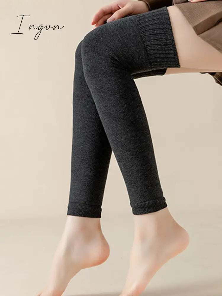 Ingvn - Casual Skinny Keep Warm Solid Color Leg Warmers Accessories Dark Gray / One_Size Warmers