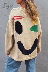 Ingvn - Casual Solid Contrast Weave O Neck Tops Tops/Sweaters & Cardigans