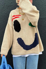 Ingvn - Casual Solid Contrast Weave O Neck Tops Tops/Sweaters & Cardigans