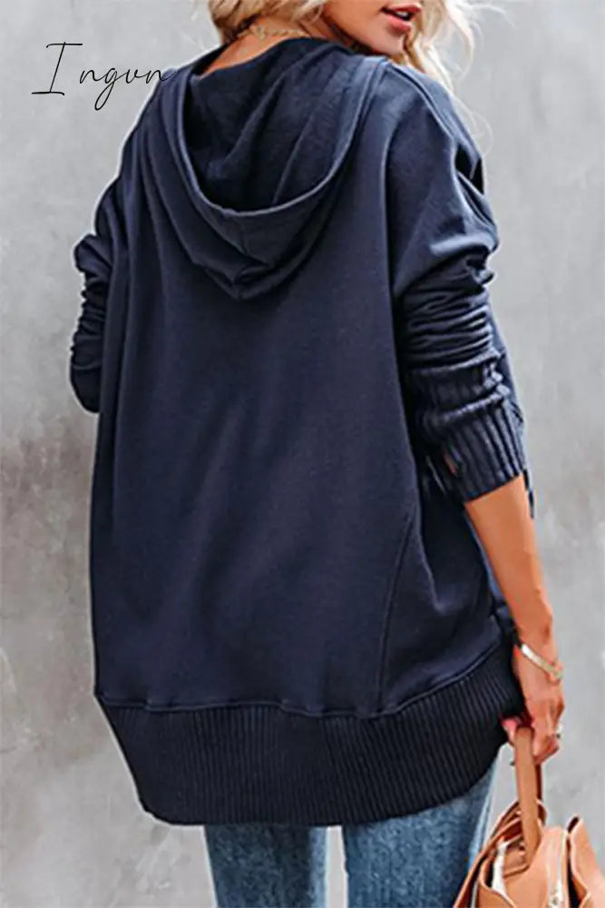 Ingvn - Casual Solid Pocket Buckle Hooded Collar Tops(14 Colors) Tops/Sweats & Hoodies
