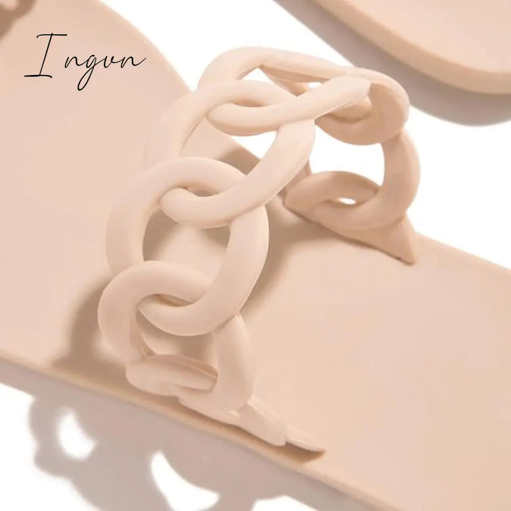 Ingvn - Casual Toe Loop Detailing Jelly Slippers