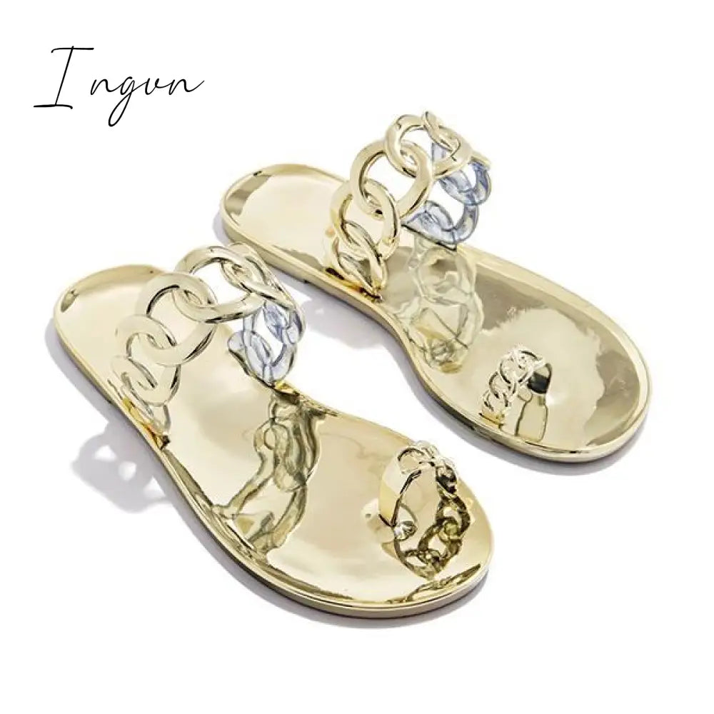 Ingvn - Casual Toe Loop Detailing Jelly Slippers