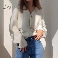 Ingvn - Colorfaith New Winter Spring Women’s Sweaters V - Neck Buttons Cardigans Oversized