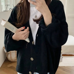 Ingvn - Colorfaith New Winter Spring Women’s Sweaters V - Neck Buttons Cardigans Oversized