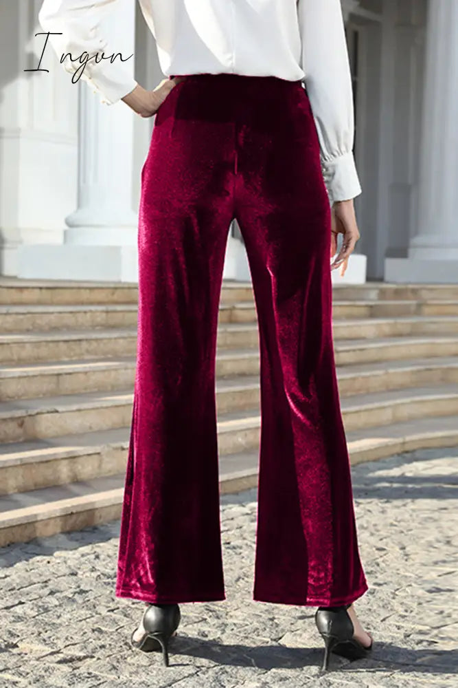 Ingvn - Elegant Solid Patchwork High Waist Speaker Color Bottoms(5 Colors) Bottoms/Pants