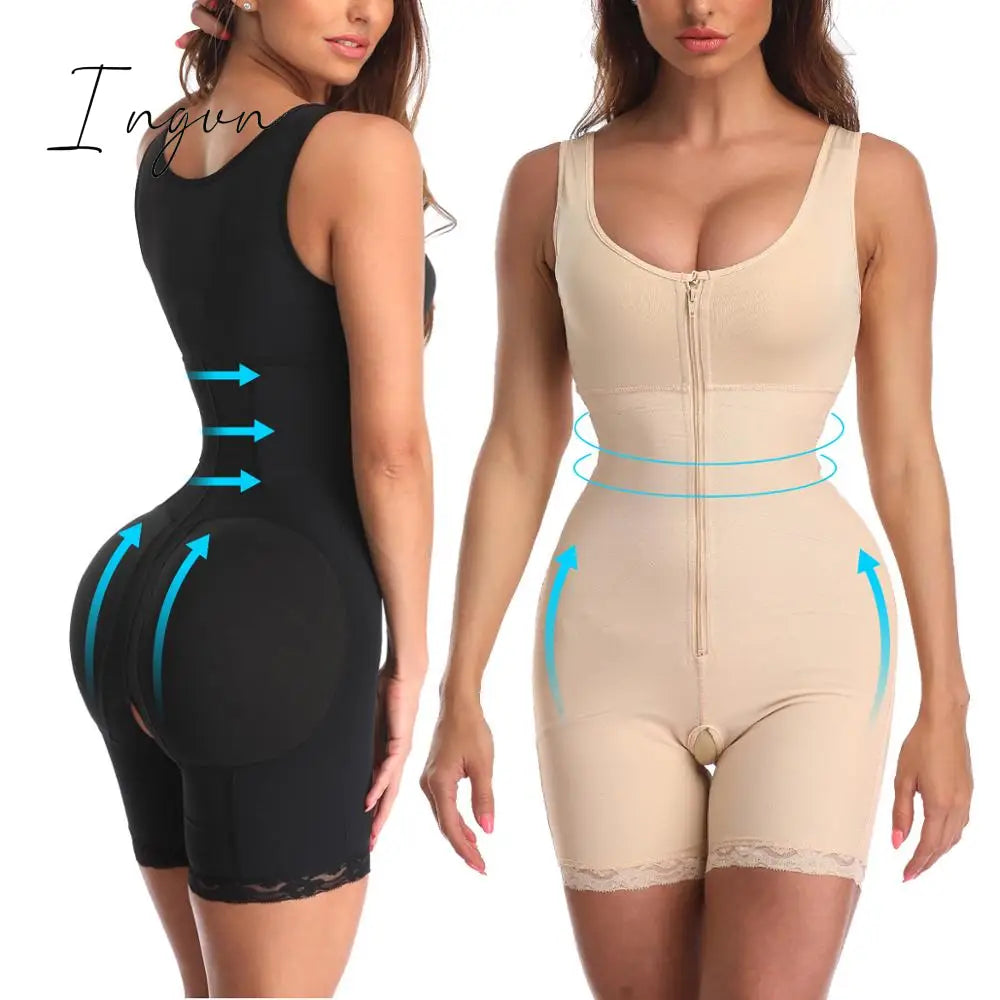 Ingvn - Fajas Full Body Shaper Modeling Waist Trainer Butt Lifter Thigh Reducer Tummy Control Push