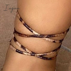 Ingvn - Fashion Lace-Up Leopard-Print Open-Toe Sandals