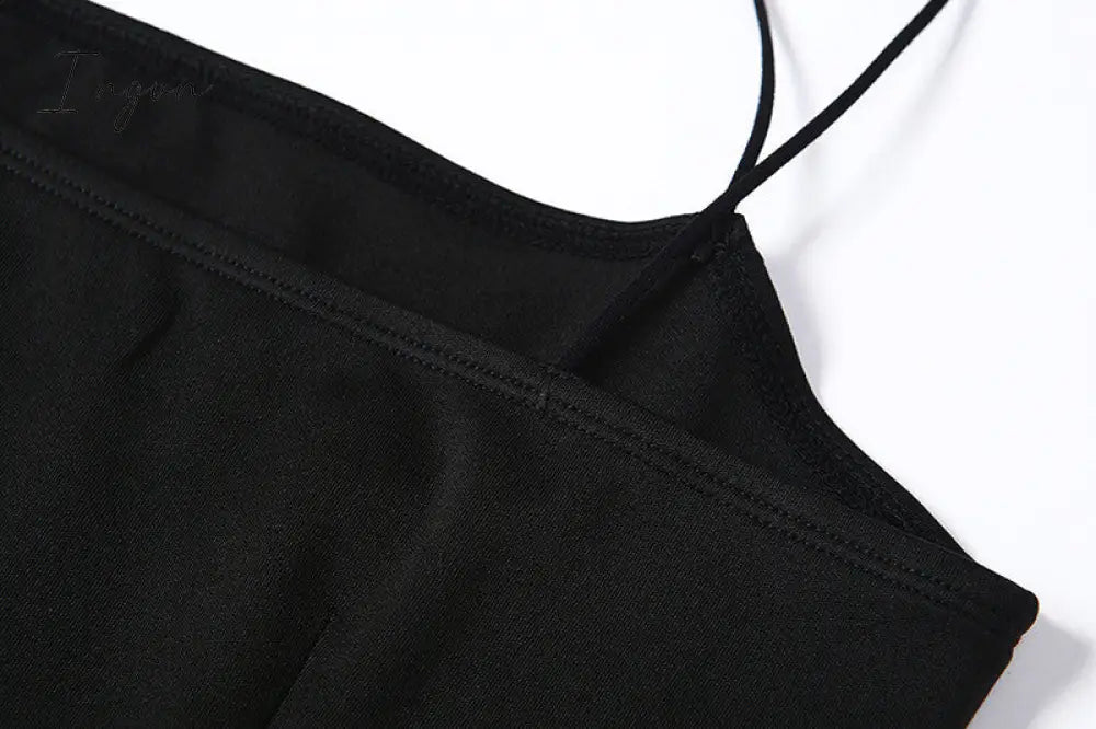 Ingvn - Fashion Trends Backless Sexy Strap Split Summer Dress Women Elastic Long Dresses Sleeveless