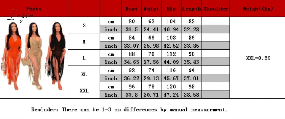 Ingvn - Fashion Trends Knit Rib Tassel Bodysuit Rompers Sexy Fishnet Halter Lace Up V Neck See
