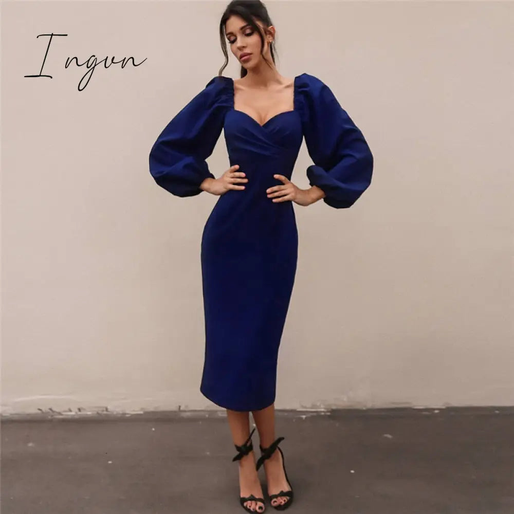 Ingvn - Floral Summer Women’s Dress Sexy Strapless High Waist Elegant Party Dresses Lace Trim