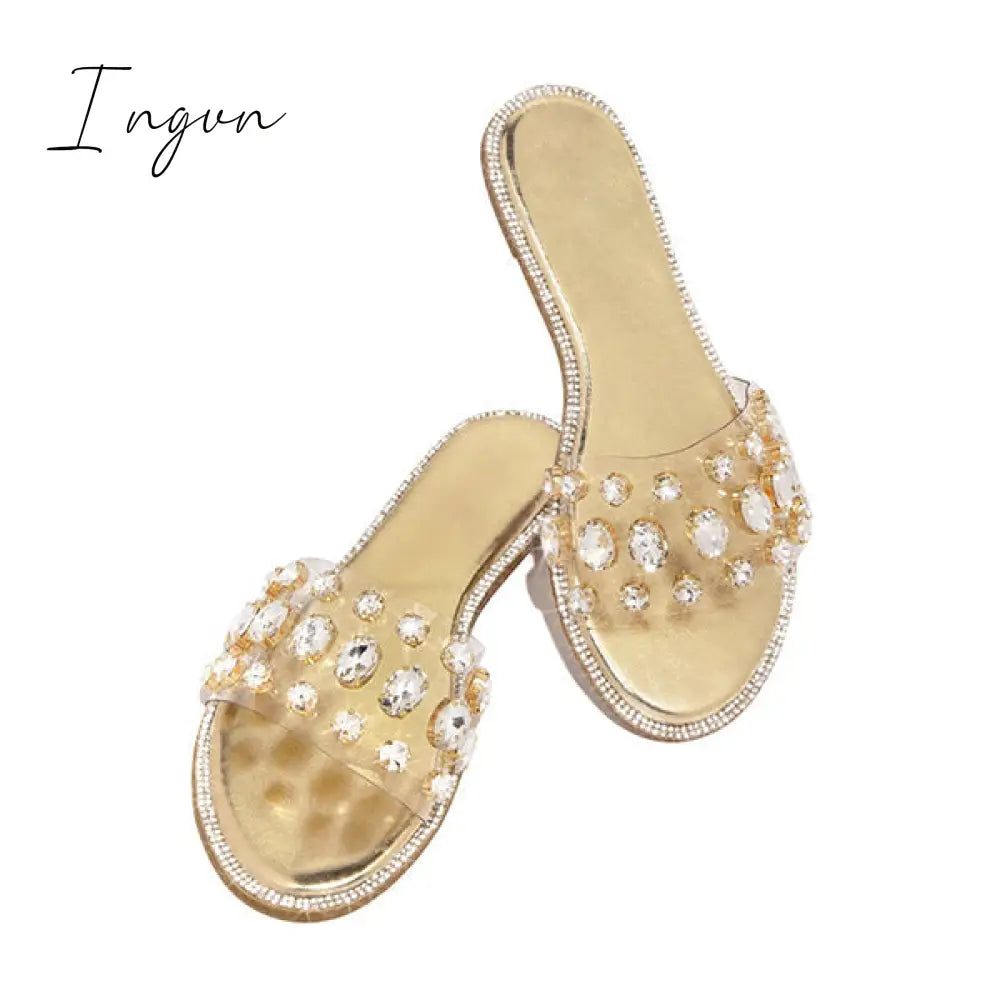 Ingvn - Gem Slip-On Clear Strap Slippers