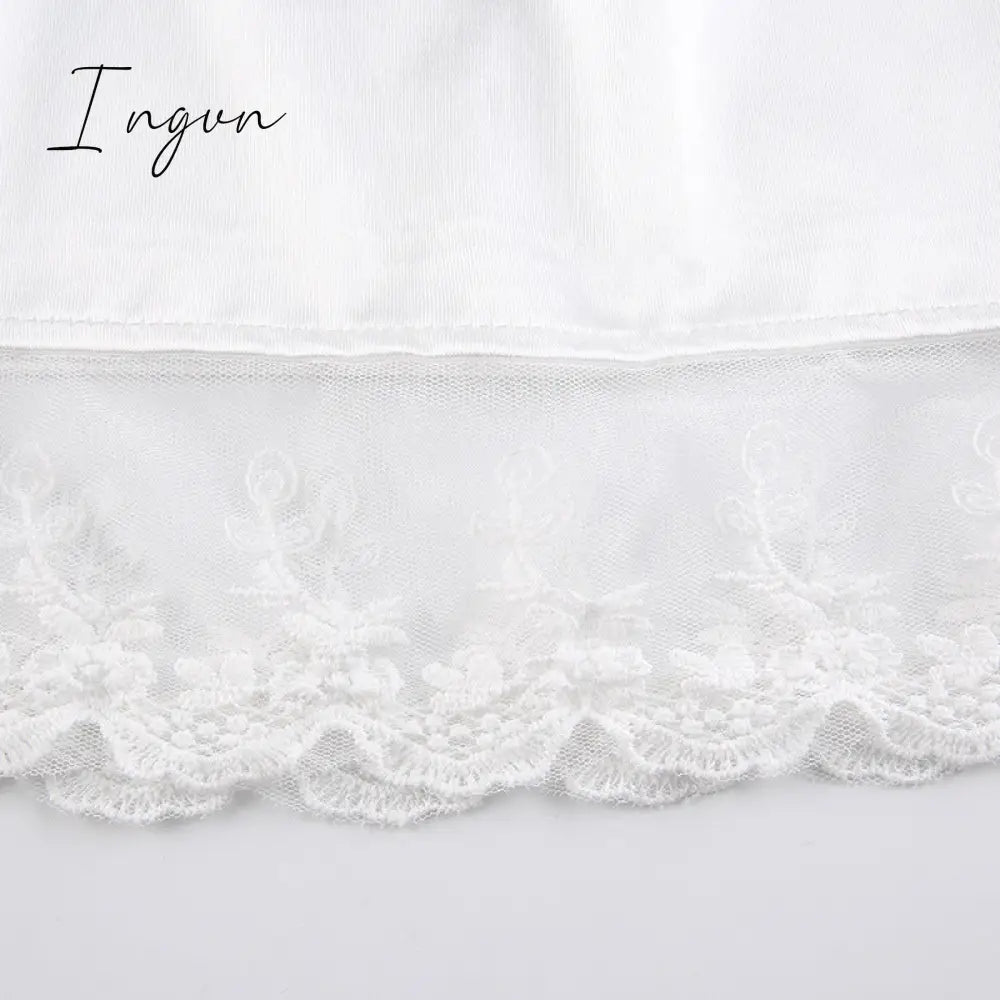 Ingvn - Gifts For Women Fashion Outfits Sexy Lace Hot Nightdress High Waist Mesh Drawstring Mini