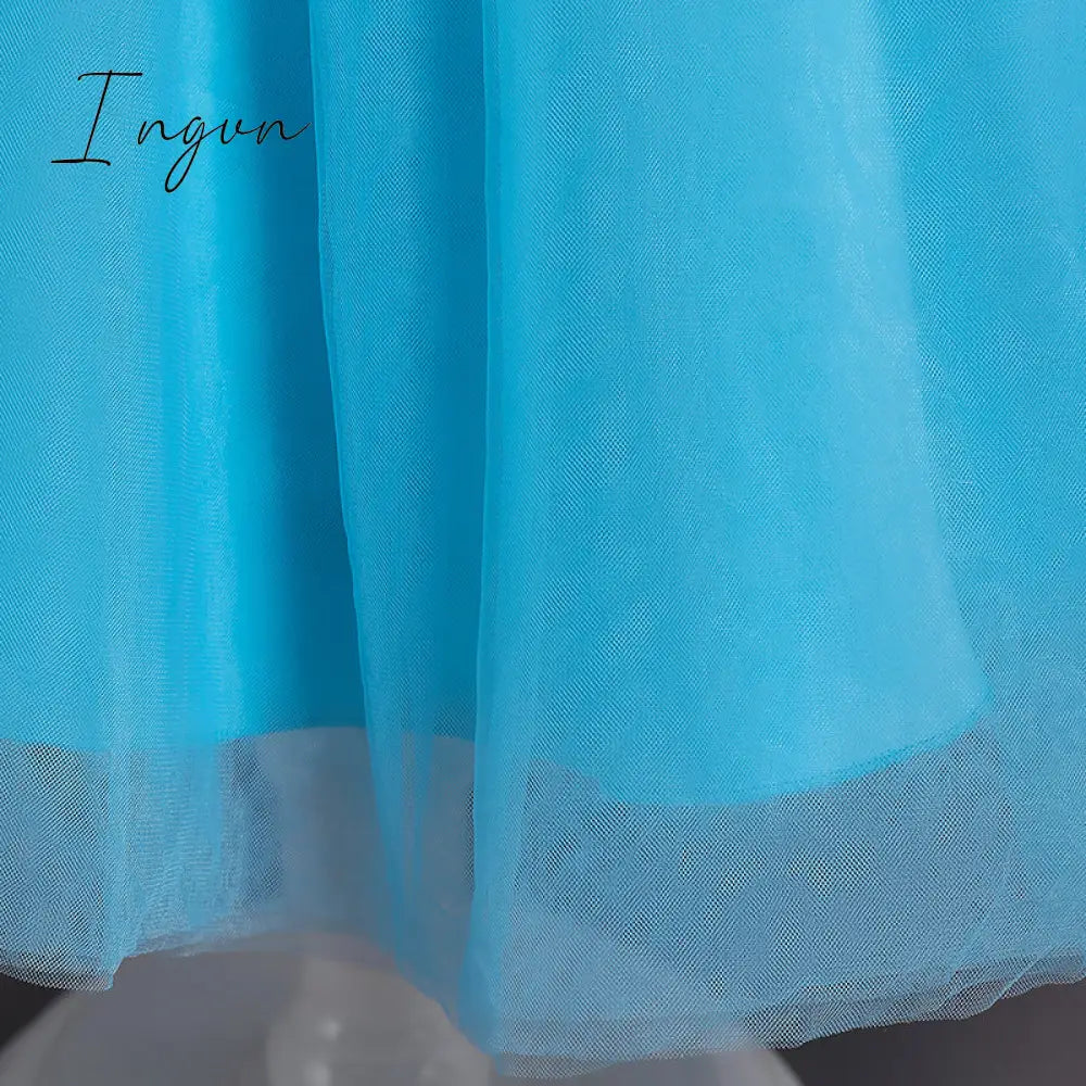 Ingvn - Girls Ruffles Princess Dress For Kids Wedding Elegant Party Tutu Prom Gown Children