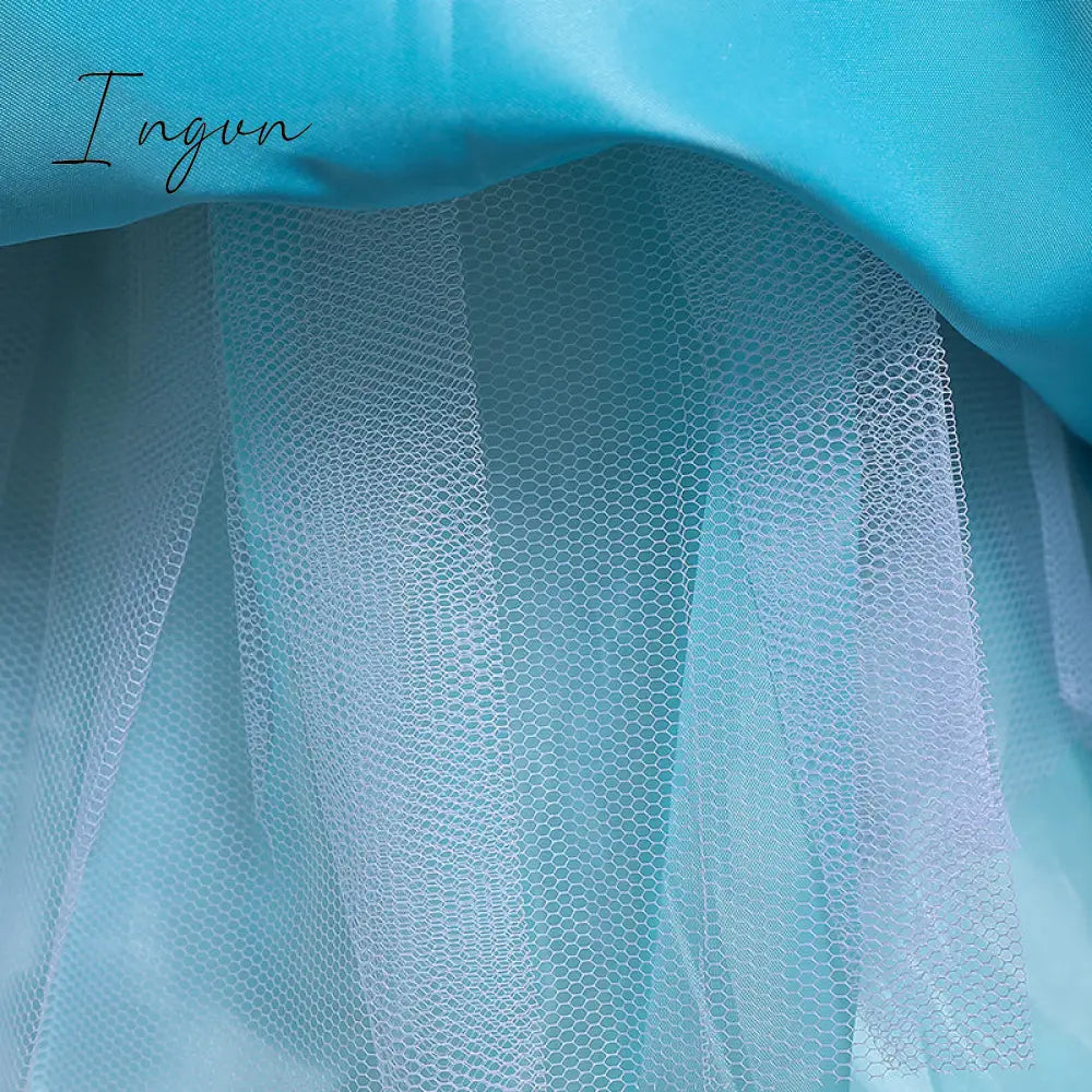 Ingvn - Girls Ruffles Princess Dress For Kids Wedding Elegant Party Tutu Prom Gown Children