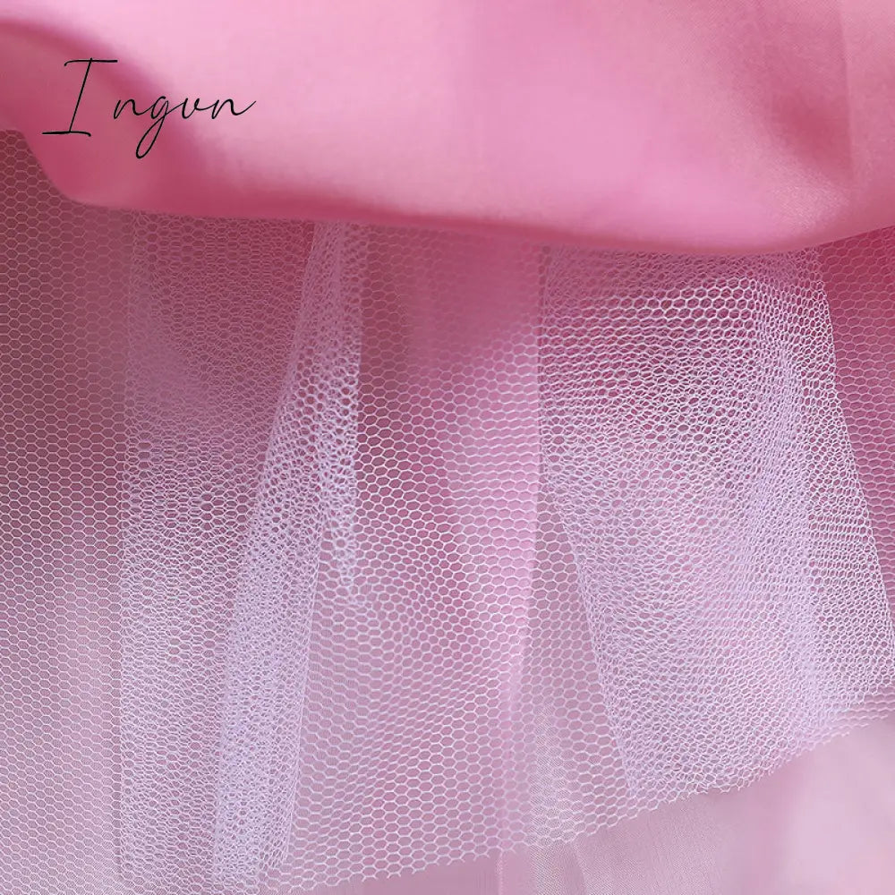Ingvn - Girls Ruffles Princess Dress For Kids Wedding Elegant Party Tutu Prom Gown Children