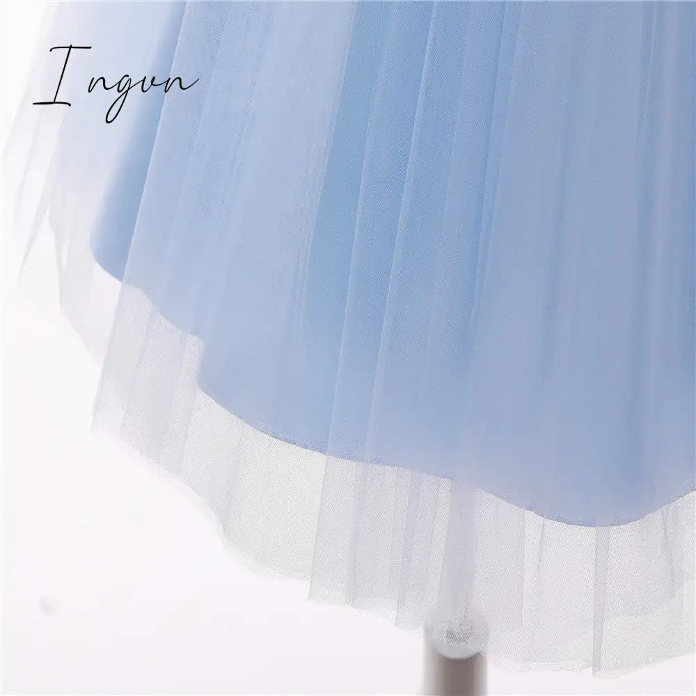 Ingvn - Girls Ruffles Princess Dress For Kids Wedding Elegant Party Tutu Prom Gown Children