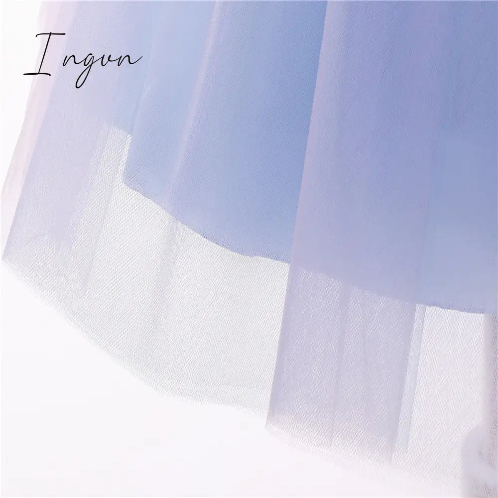 Ingvn - Girls Ruffles Princess Dress For Kids Wedding Elegant Party Tutu Prom Gown Children