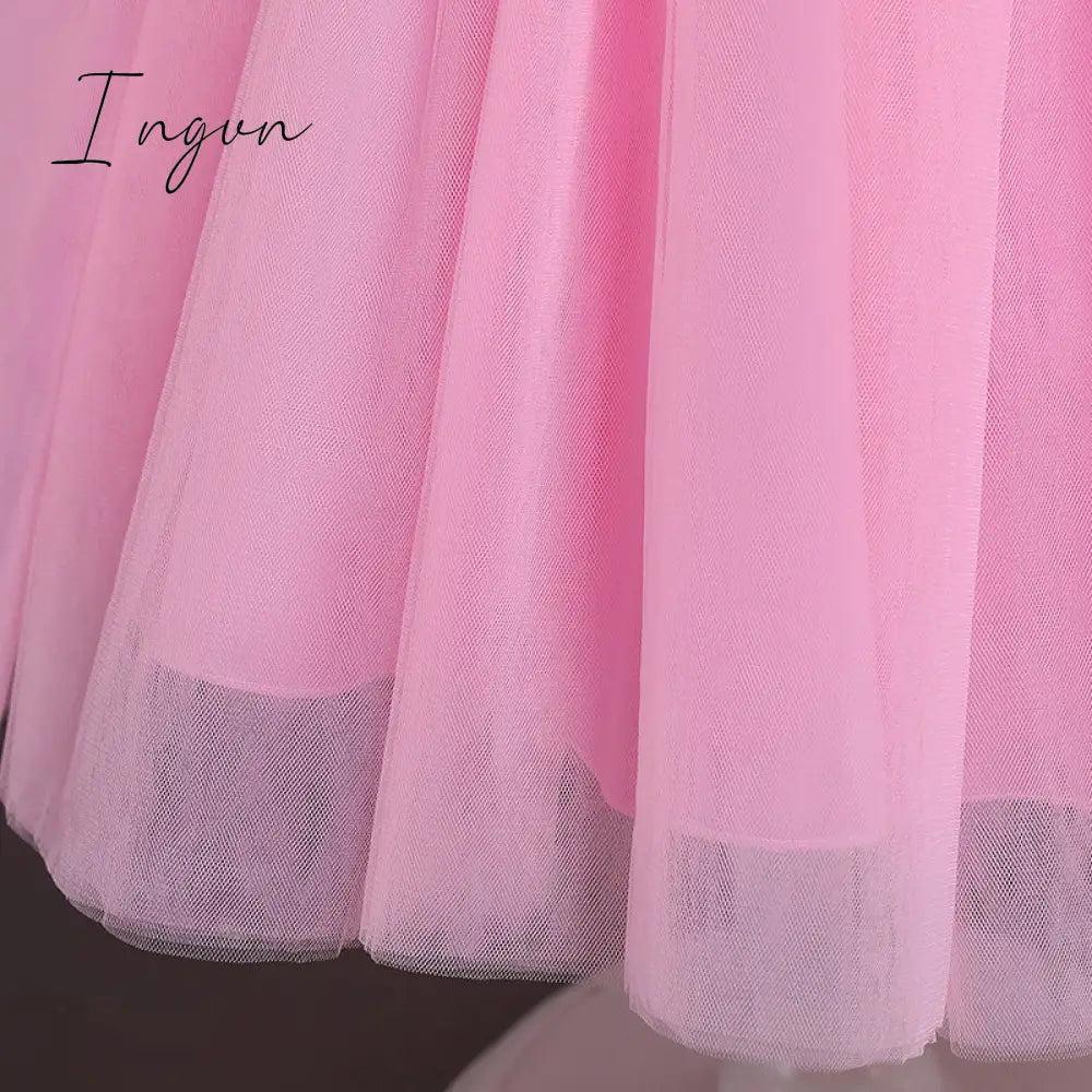 Ingvn - Girls Ruffles Princess Dress For Kids Wedding Elegant Party Tutu Prom Gown Children