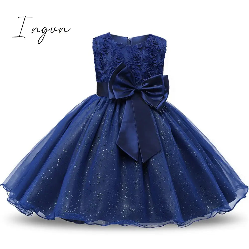 Ingvn - Girls Ruffles Princess Dress For Kids Wedding Elegant Party Tutu Prom Gown Children