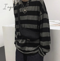 Ingvn - Grunge Long Sleeve Stripe T-Shirt Black / S T-Shirts