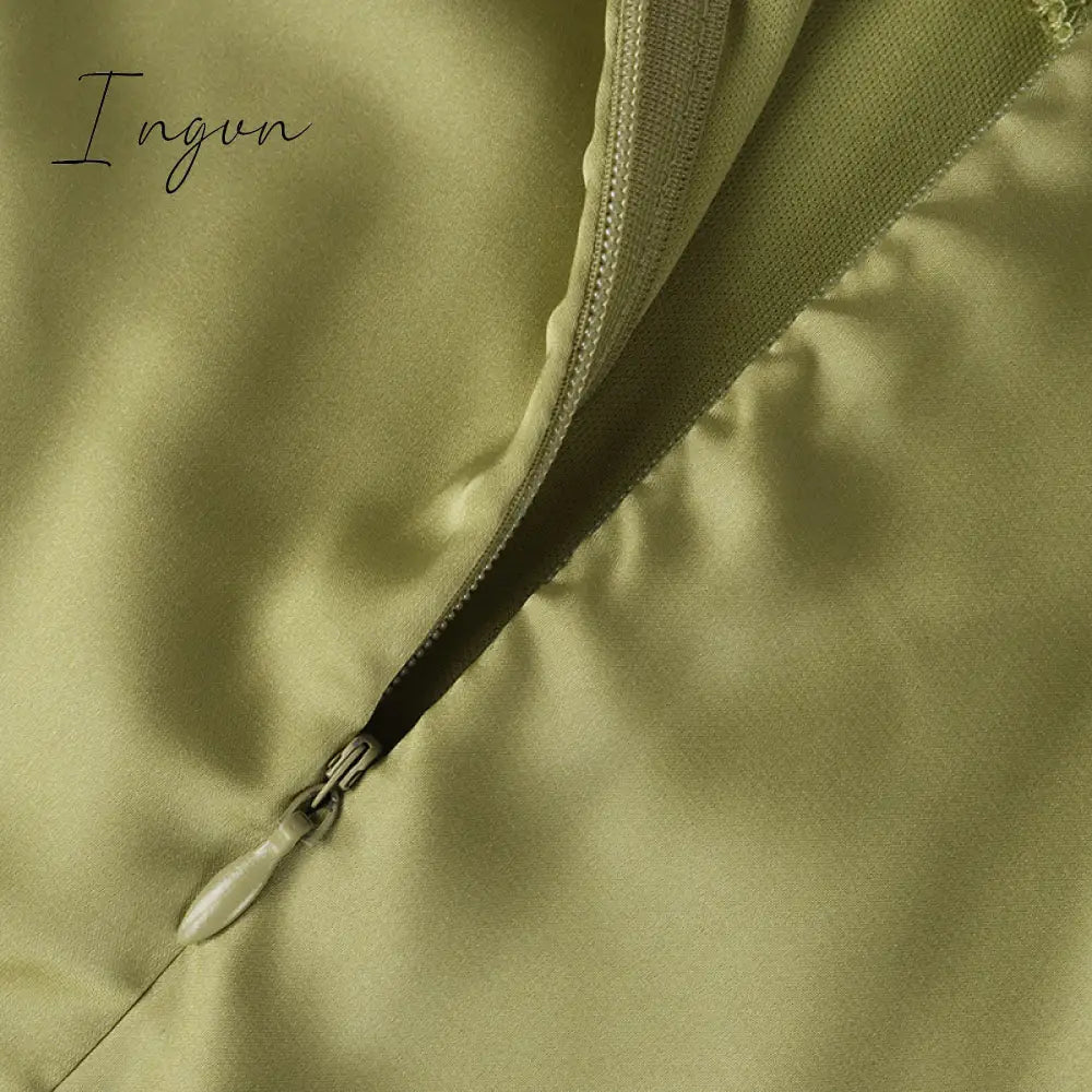 Ingvn - High Quality Satin Bodycon Dress Women Party New Double Layer House Of Cb Celebrity Evening
