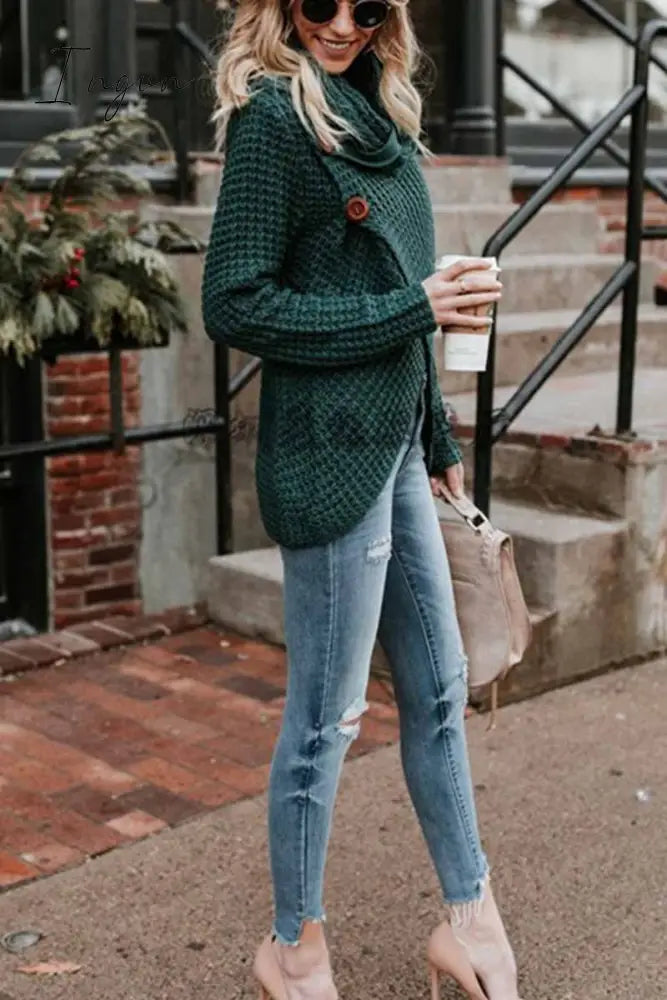 Ingvn - Irregular Winter Shawl Coat(6 Colors) Tops