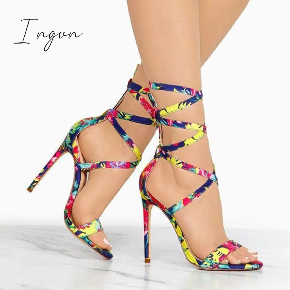 Ingvn - Lace-Up Closure Single Sole Heels