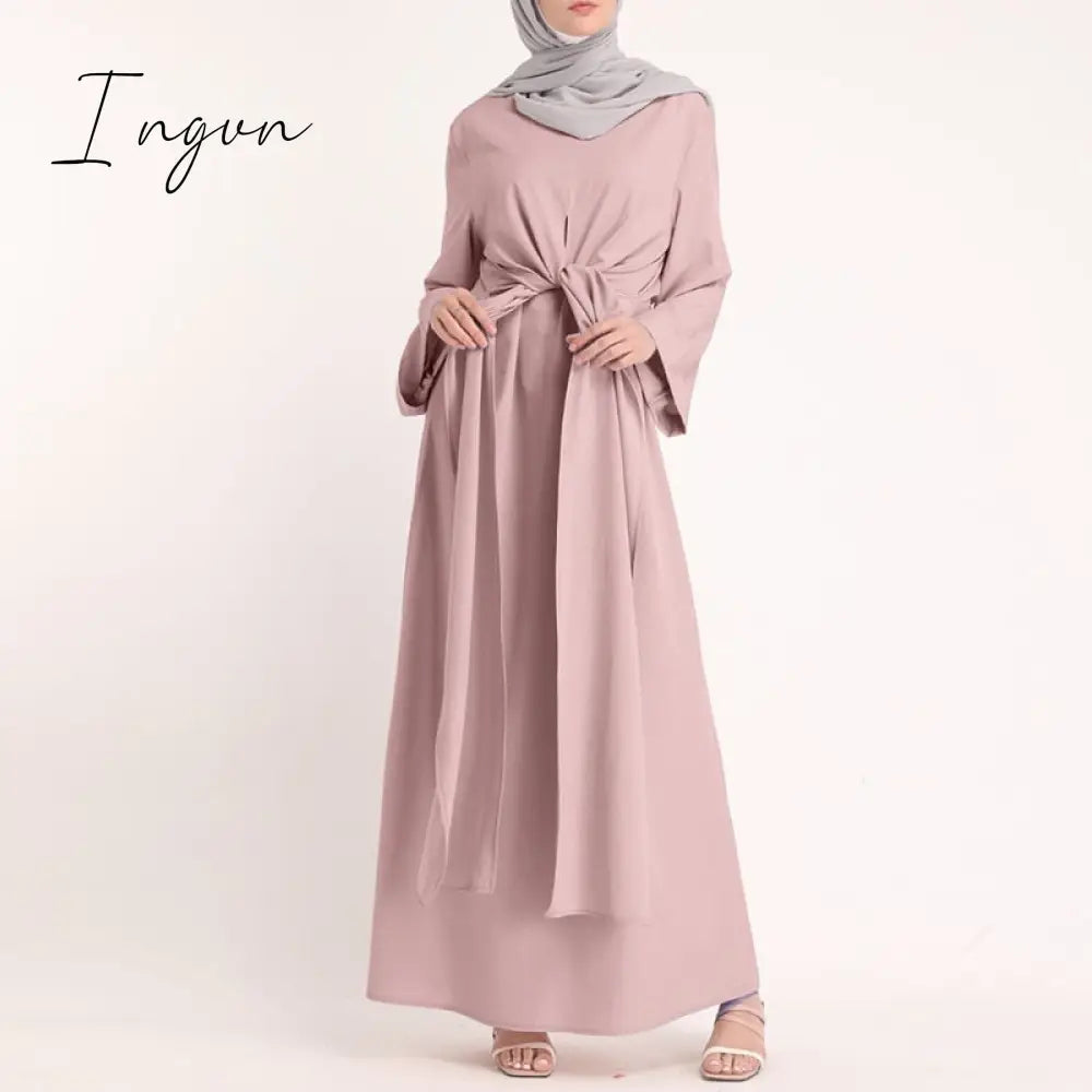 Ingvn - Muslim Dresses Eid Mubarak Kaftan Dubai Abaya Turkey Fashion Hijab Dress Islam Clothing