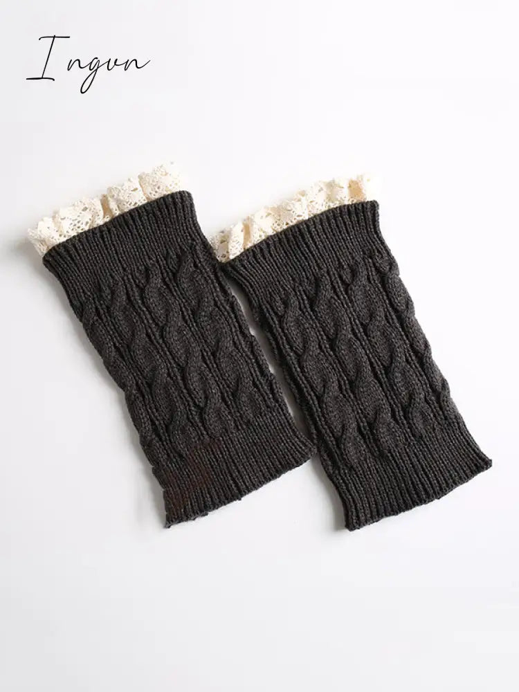 Ingvn - Original Creation Keep Warm Hollow Jacquard Leg Warmers Accessories Dark Gray / One_Size