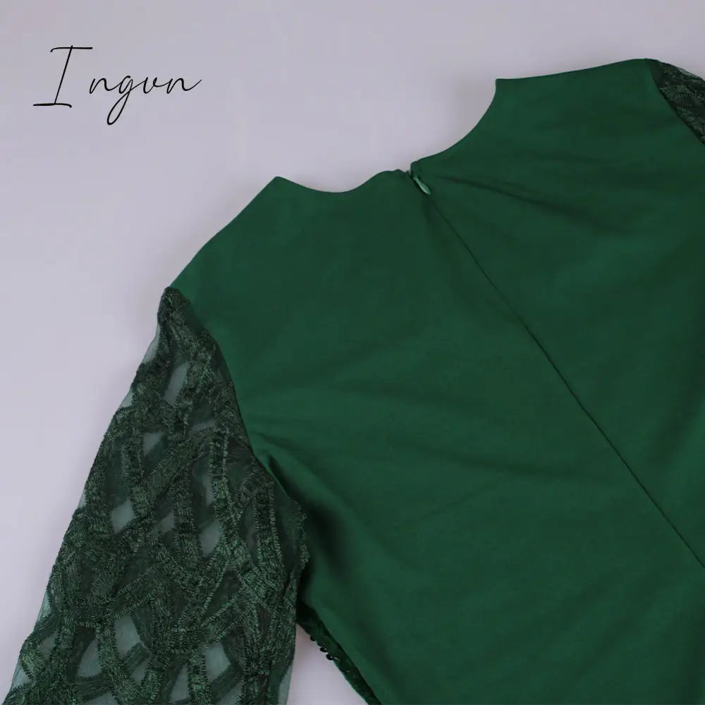 Ingvn - Party Dresses Plus Size Women’s Summer Dress For Women Elegant Sequin Green Bodycon