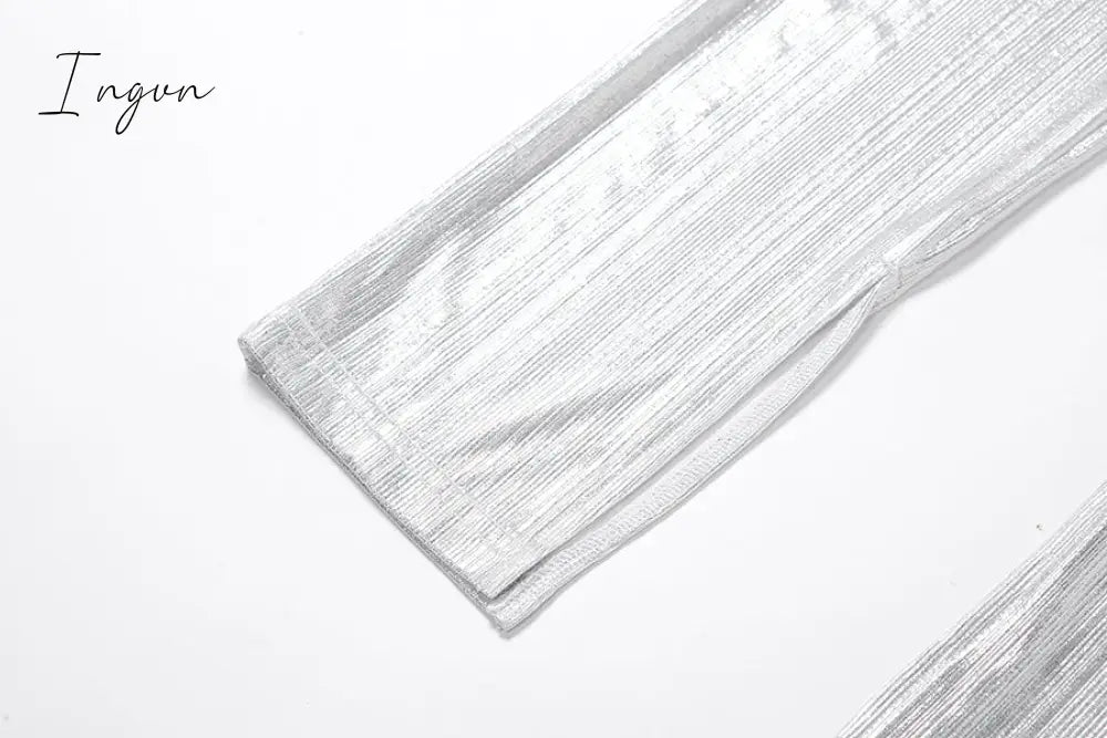Ingvn - Sexy Bright Women 2 - Piece Suits Criss Cross Halter Camisole Tops + Skinny Split Pants