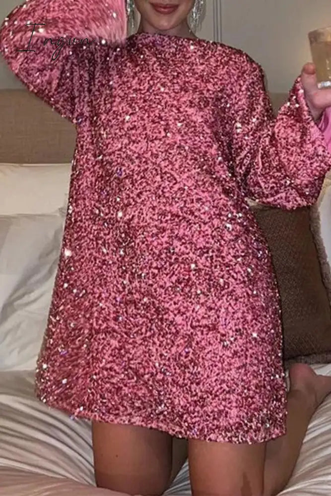 Ingvn - Sexy Party Solid Sequins With Bow O Neck Princess Dresses Dresses/Party